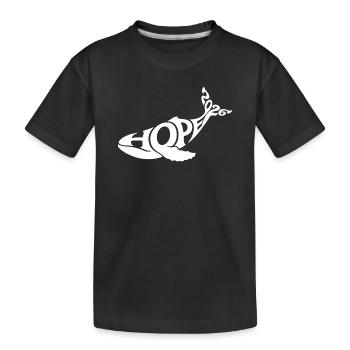 HOPE der Wal - Kinder Premium Bio T-Shirt - Schwarz - Vorne