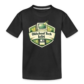 Oldschool Tech lebt - Kinder Premium Bio T-Shirt - Schwarz - Vorne