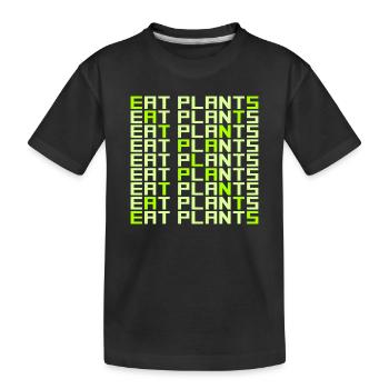 Sigle végétarien végan drôle de Eat Plants - T-shirt bio Premium Enfant - noir - Devant