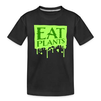 Sigle végétarien végan drôle de Eat Plants - T-shirt bio Premium Enfant - noir - Devant