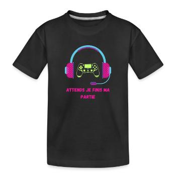 Attends Je Finis Ma Partie - Humour Gamer - T-shirt bio Premium Enfant - noir - Devant