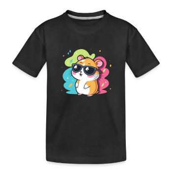 Hamster Fun Lunettes Cool - T-shirt bio Premium Enfant - noir - Devant