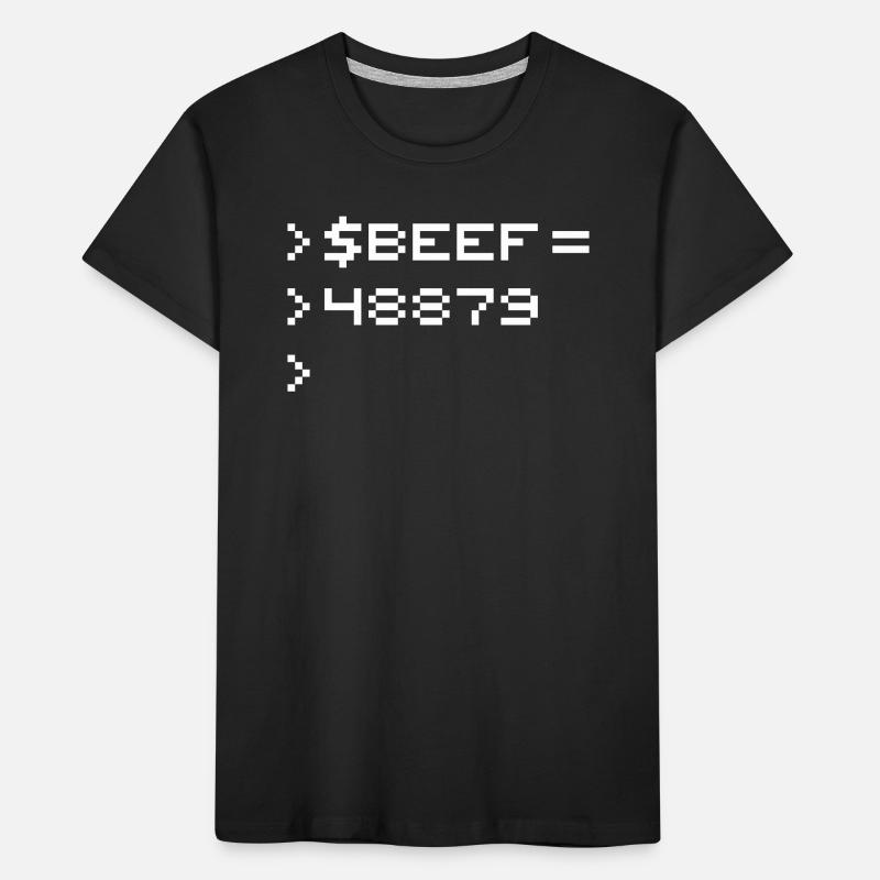 BEEF 8-bit Code Nerd Pixel Terminal Rétro T-shirt bio Premium Enfant