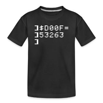 DOOF 8-Bit Code Nerd Pixel Terminal Retro - Kids' Premium Organic T-Shirt - black - Front