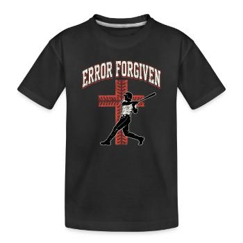 Error Forgiven Christian Baseball Faith Jesus - Kids' Premium Organic T-Shirt - black - Front