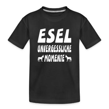 Esel - Kinder Premium Bio T-Shirt - Schwarz - Vorne