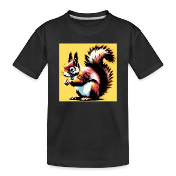 écureuil - T-shirt bio Premium Enfant - noir - Devant