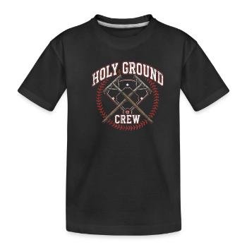 Holy Ground Crew Christlicher Baseball Glaube - Kinder Premium Bio T-Shirt - Schwarz - Vorne