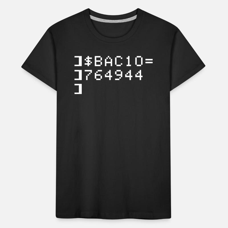 Bacio BAC10 8-Bit Esadecimale Code Nerd Pixel Art Kinder Premium Bio T-Shirt