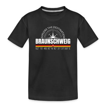 Braunschweig - Kids' Premium Organic T-Shirt - black - Front