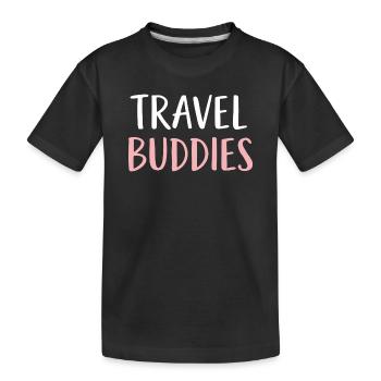 Travel Buddies - Kids' Premium Organic T-Shirt - black - Front
