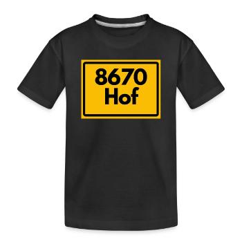 ALTE POSTLEITZAHL PLZ 8670 HOF HEIMATSTOLZ RETRO - Kinder Premium Bio T-Shirt - Schwarz - Vorne