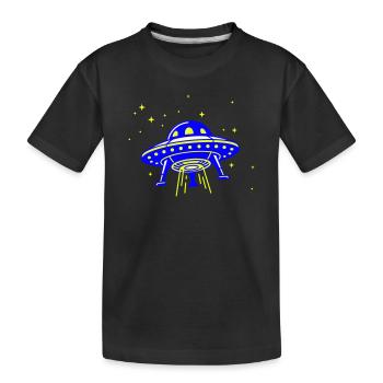 UFO – Besuch aus einer anderen Galaxie - Kinder Premium Bio T-Shirt - Schwarz - Vorne