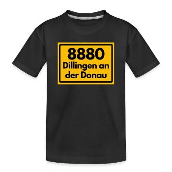 ALTE POSTLEITZAHL PLZ 8880 DILLINGEN AN DER DONAU  - Kinder Premium Bio T-Shirt - Schwarz - Vorne