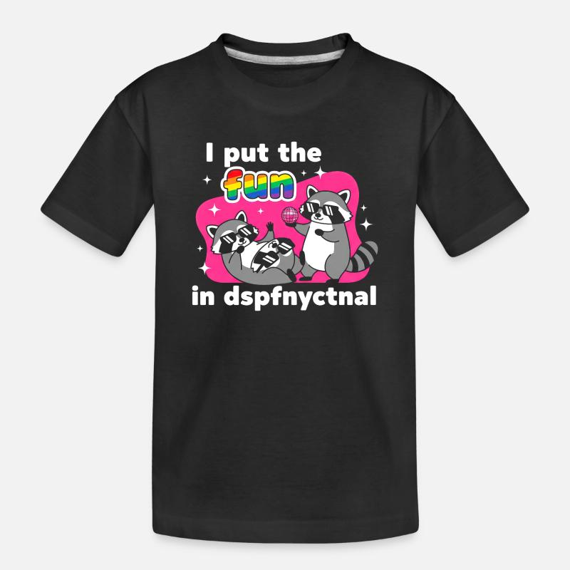 Disco Raccoons : Rainbow Fun - T-shirt bio Premium Enfant - noir
