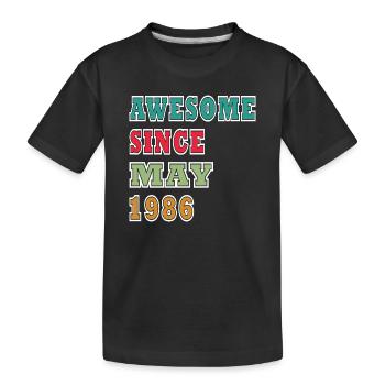Birthday Greetings May 1986 - Kids' Premium Organic T-Shirt - black - Front