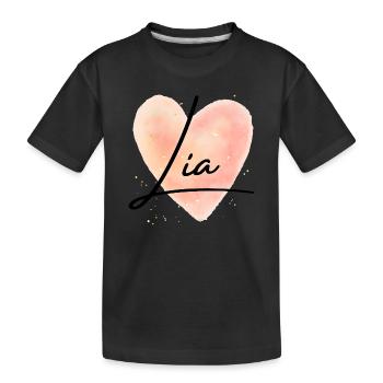 Lia Name für Mädchenname Baby Girl Baby Shower - Kinder Premium Bio T-Shirt - Schwarz - Vorne
