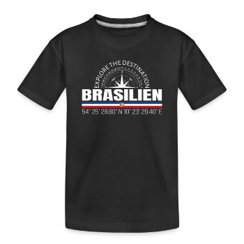 Brazil - Kids' Premium Organic T-Shirt - black - Front