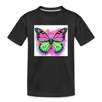 Schmetterling - Kinder Premium Bio T-Shirt - Schwarz - Vorne