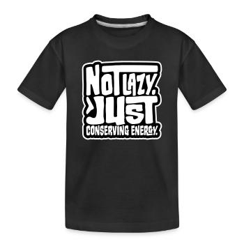 Pas paresseux, juste économiser de l’énergie, drôle de paresseux à dire - T-shirt bio Premium Enfant - noir - Devant