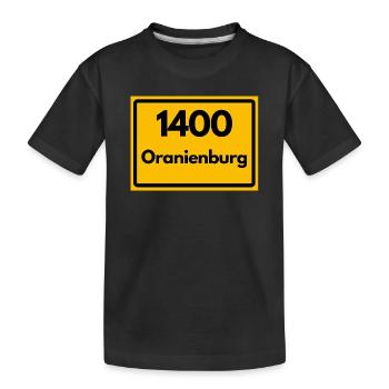 ALTE POSTLEITZAHL PLZ RETRO 1400 ORANIENBURG  - Kinder Premium Bio T-Shirt - Schwarz - Vorne