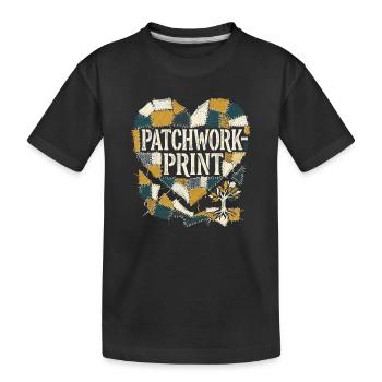 Patchwork Print - Kinder Premium Bio T-Shirt - Schwarz - Vorne