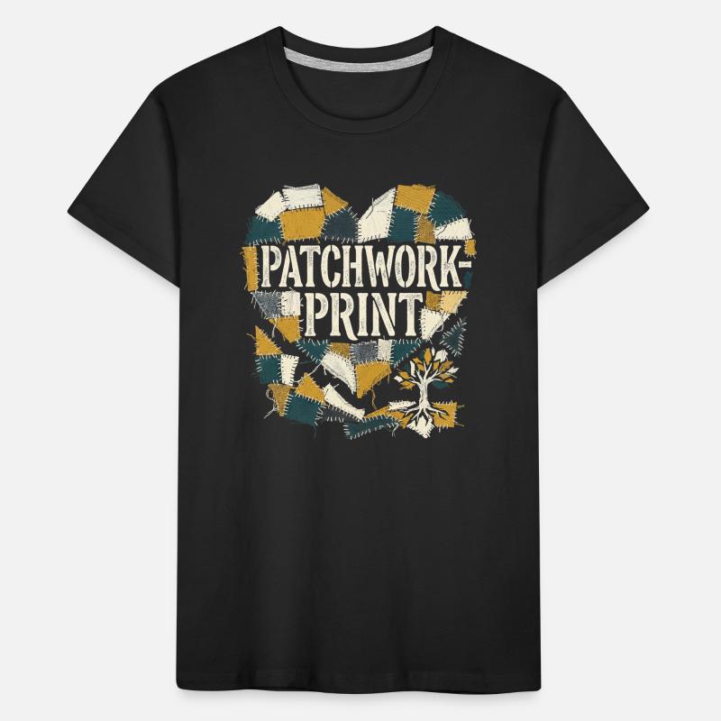 Impression patchwork T-shirt bio Premium Enfant