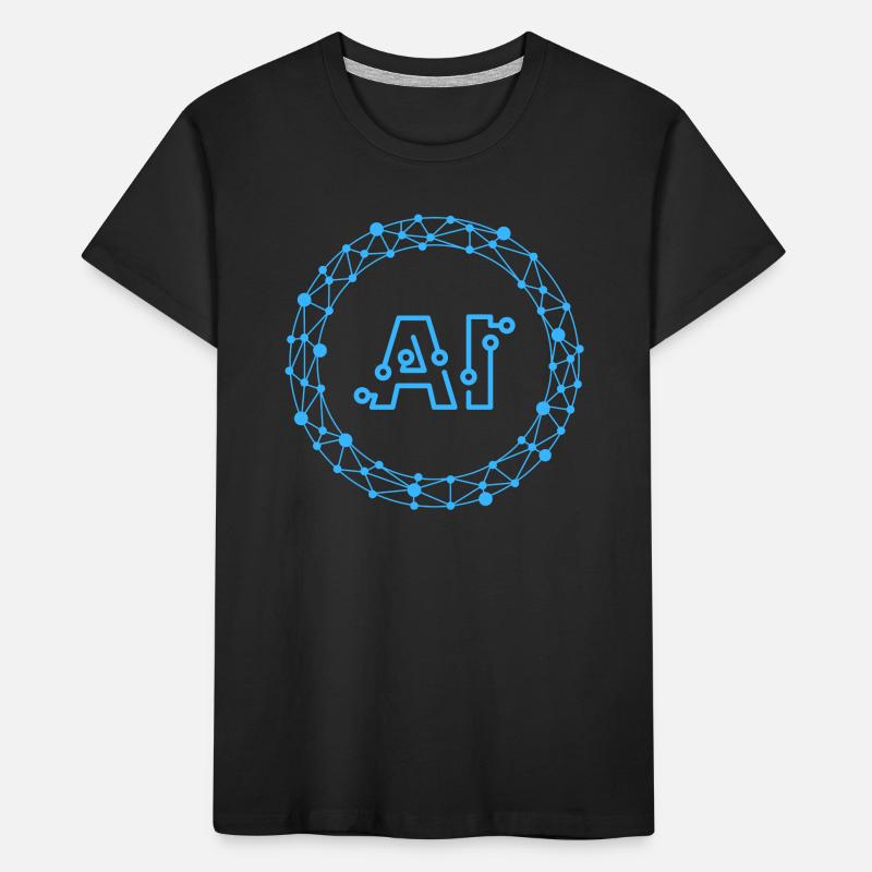 Futuristic AI Data Network Symbol T-shirt bio Premium Enfant