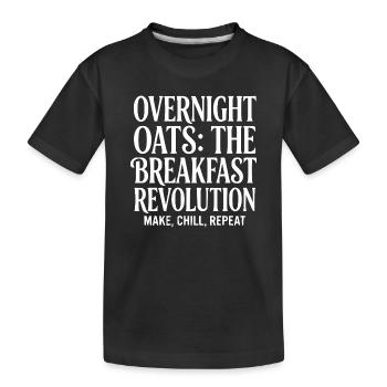 Overnight Oats Muesli Cereals Breakfast Revolution - Kids' Premium Organic T-Shirt - black - Front