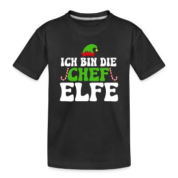 Ich bin die Chefelfe - Kinder Premium Bio T-Shirt - Schwarz - Vorne
