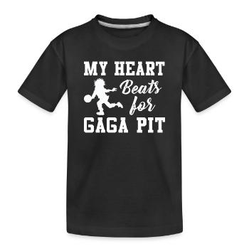 My Heart Beats for Gaga Pit - Kids' Premium Organic T-Shirt - black - Front
