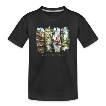 Voyage de vacances en Louisiane – Bayou & La Nouvelle-Orléans - T-shirt bio Premium Enfant - noir - Devant