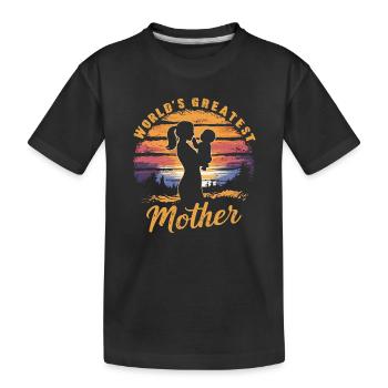 Die größte Mutter der Welt - Kinder Premium Bio T-Shirt - Schwarz - Vorne