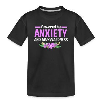 Anxiety ängstlich Angsthase Introvertiert - Kinder Premium Bio T-Shirt - Schwarz - Vorne