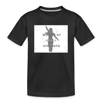 Femme de grâce et de force - T-shirt bio Premium Enfant - noir - Devant