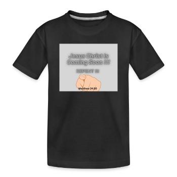 Jesus Christus kommt bald !! - Kinder Premium Bio T-Shirt - Schwarz - Vorne