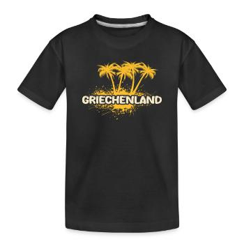 Griechenland - Kinder Premium Bio T-Shirt - Schwarz - Vorne