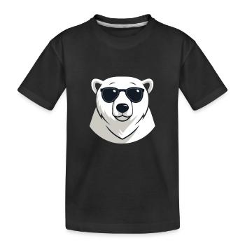 Polar bear in dark glasses - Kids' Premium Organic T-Shirt - black - Front