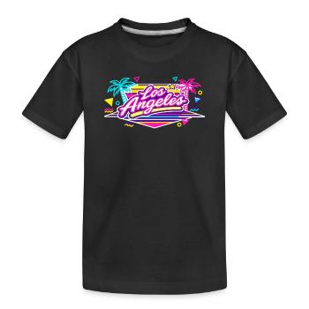 Los Angeles Neon Pink - Kids' Premium Organic T-Shirt - black - Front