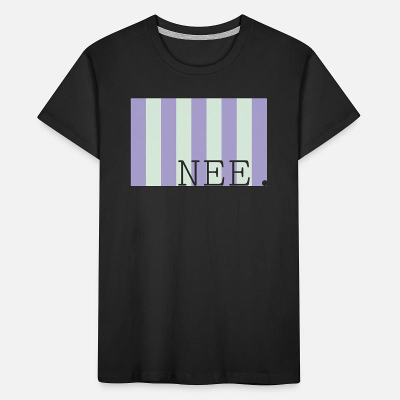 Nee Pastellstreifen Schrift Kinder Premium Bio T-Shirt