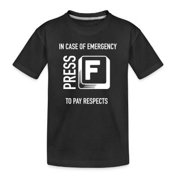 Notfall F Respekt Meme - Kinder Premium Bio T-Shirt - Schwarz - Vorne
