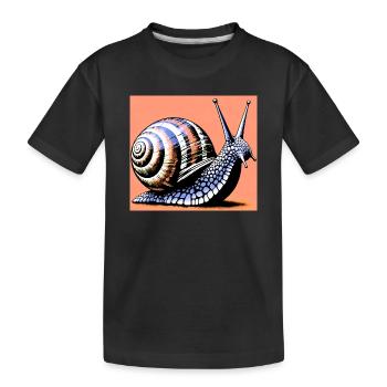 Schnecke - Kinder Premium Bio T-Shirt - Schwarz - Vorne