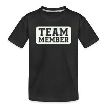Varsity-style team member - Kids' Premium Organic T-Shirt - black - Front