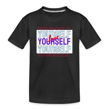 Liebe dich selbst Muster Liebe dich selbst - Kinder Premium Bio T-Shirt - Schwarz - Vorne