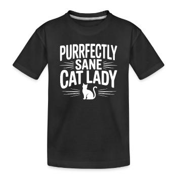 Purrfectly Sane Cat Lady - Kids' Premium Organic T-Shirt - black - Front