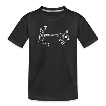 7e anniversaire Fête d’anniversaire 7 cadeaux de garçon - T-shirt bio Premium Enfant - noir - Devant