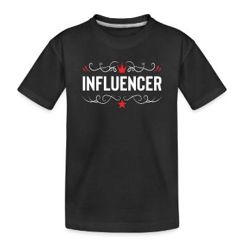 Influencer profession - Kids' Premium Organic T-Shirt - black - Front
