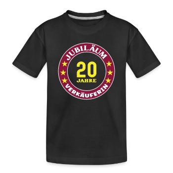 Verkäuferin 20 Jahre Jubiläum 20. Jubi Verkauf EH - Kinder Premium Bio T-Shirt - Schwarz - Vorne