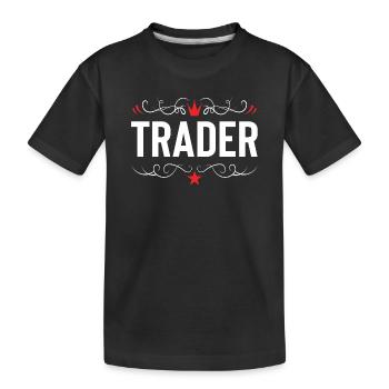 Trader Beruf - Kinder Premium Bio T-Shirt - Schwarz - Vorne