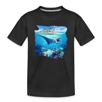 Raies Manta Raies - T-shirt bio Premium Enfant - noir - Devant